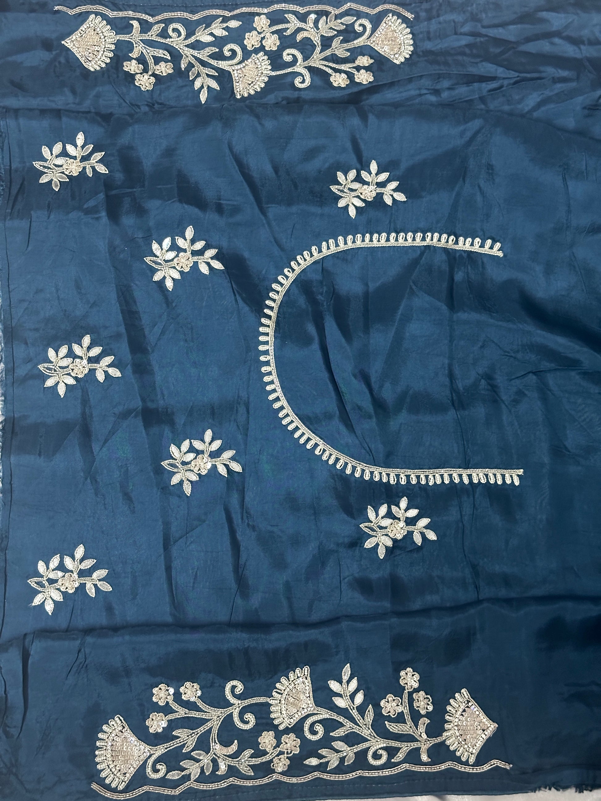 Ocean Blue Party Wear Saree