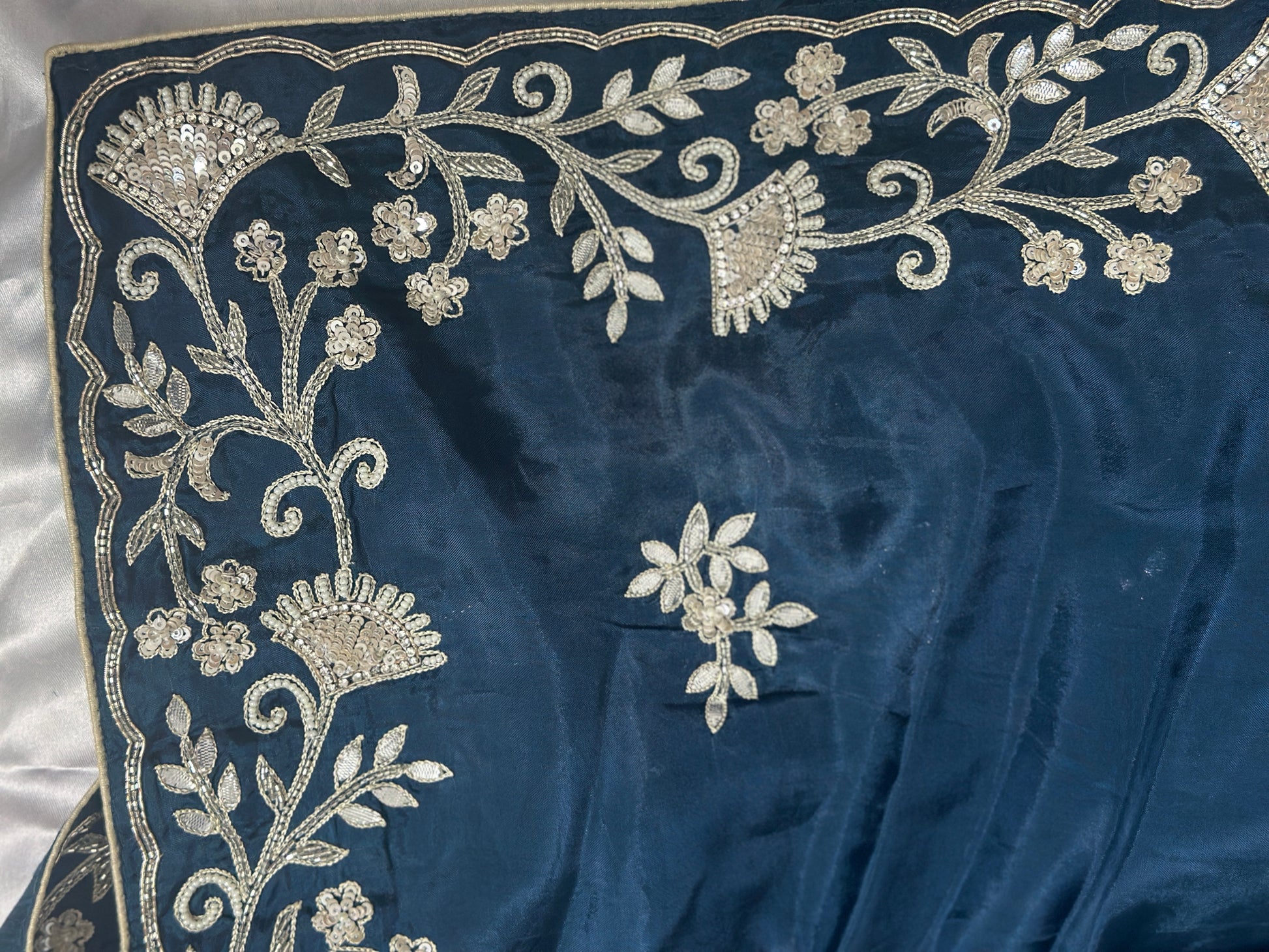 Ocean Blue Party Wear Saree