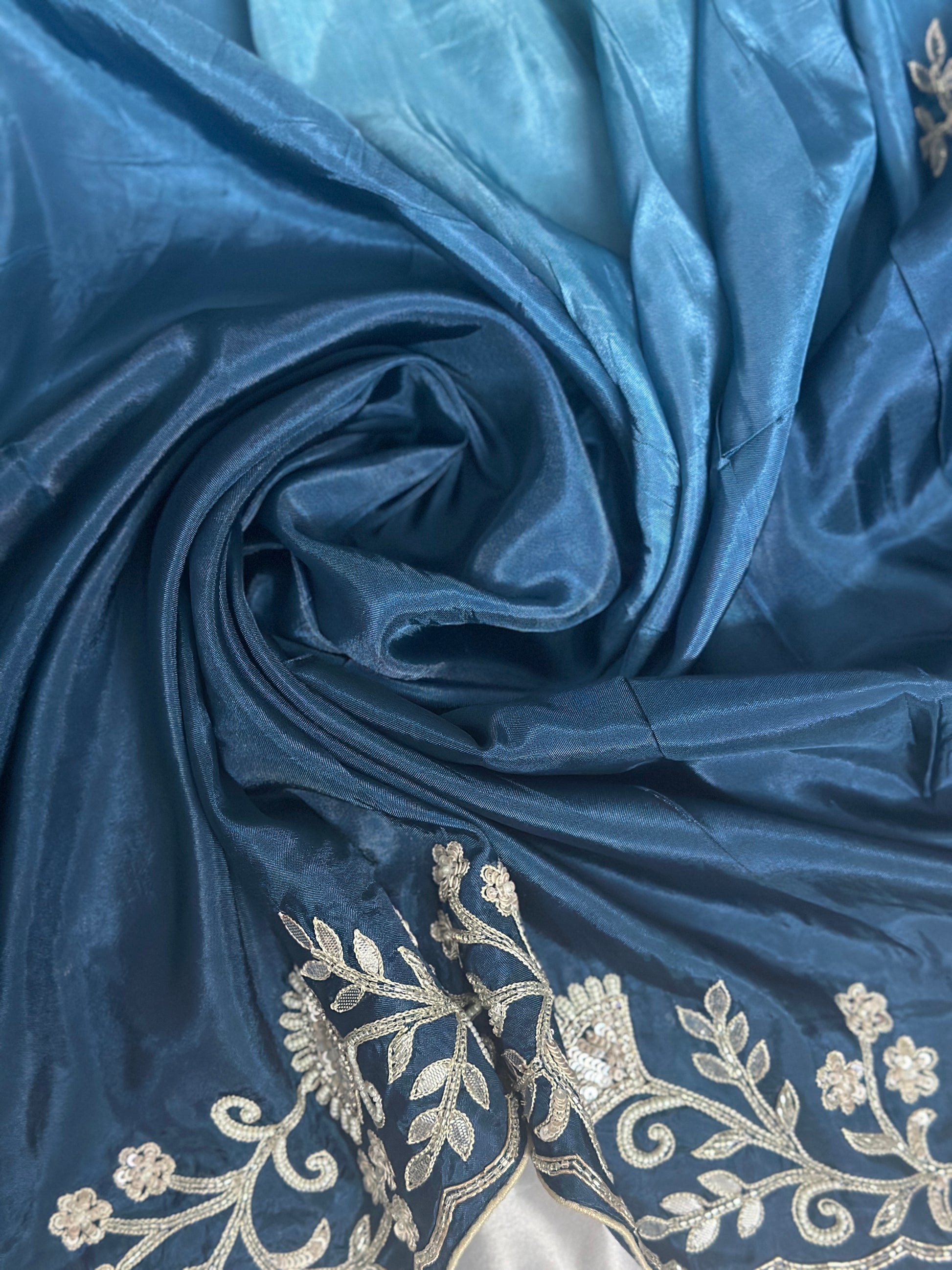 Ocean Blue Party Wear Saree